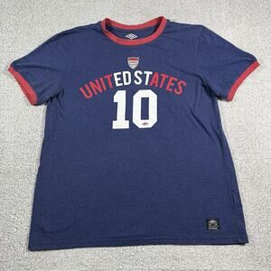 Team USA Shirt L Mens Short Sleeve Soccer Football Ringer Umbro